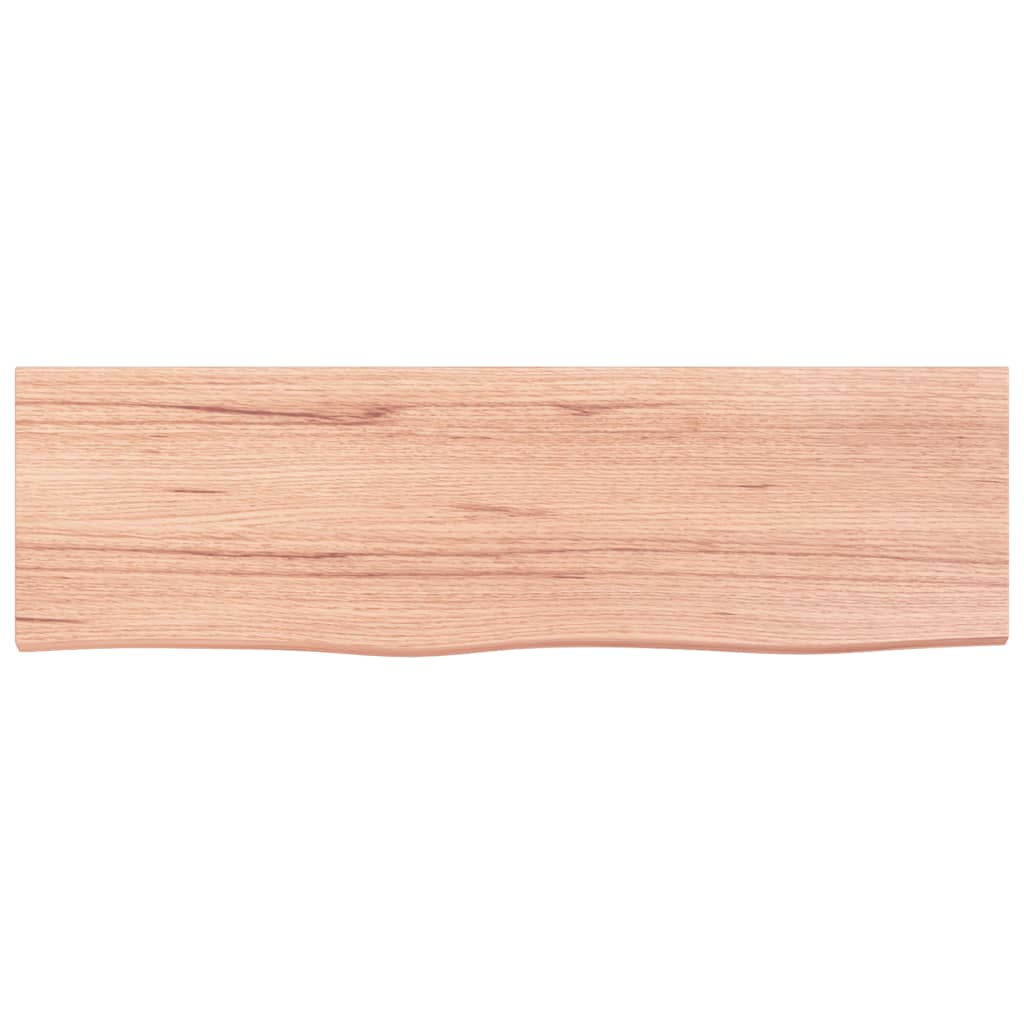 Light Brown-Treated Solid Wood Bathroom Countertop