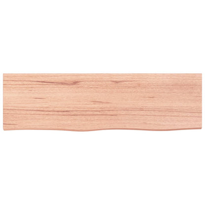 Light Brown-Treated Solid Wood Bathroom Countertop