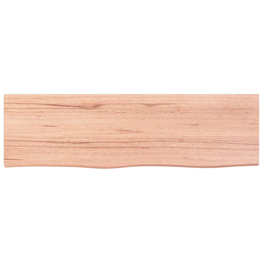 Craftsmanship: Light Brown Treated Solid Wood Bathroom Countertop