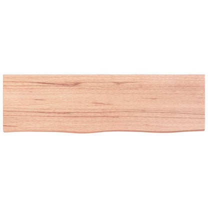 Craftsmanship: Light Brown Treated Solid Wood Bathroom Countertop