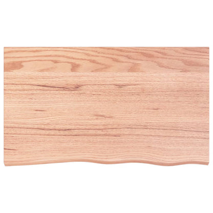 Bathroom Countertop Light Brown Treated Solid Wood