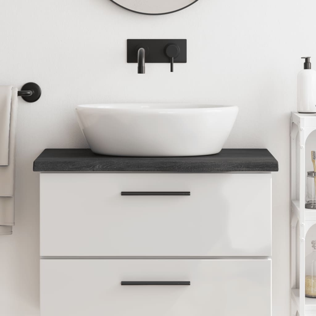 Bathroom Countertop Dark Grey-Treated Solid Wood
