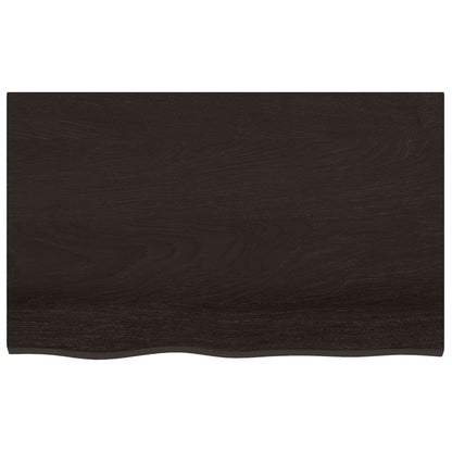 Elegance: Dark Grey Treated Solid Wood Bathroom Countertop