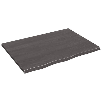 Light Brown-Treated Solid Wood Bathroom Countertop
