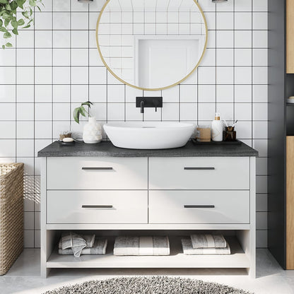 Bathroom Countertop Dark Grey-Treated Solid Wood