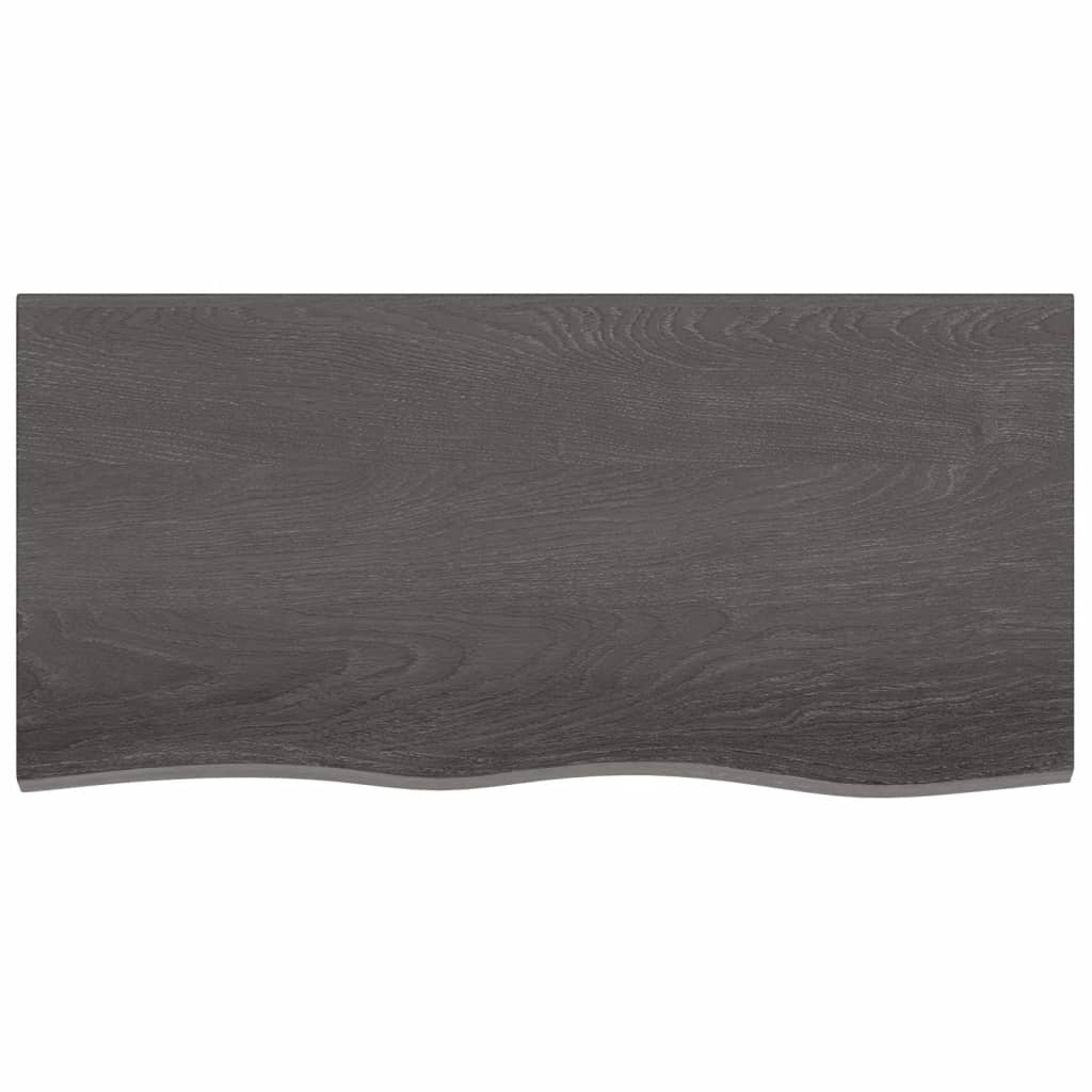 Light Brown-Treated Solid Wood Bathroom Countertop