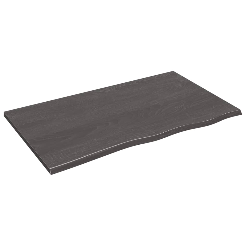 Light Brown-Treated Solid Wood Bathroom Countertop