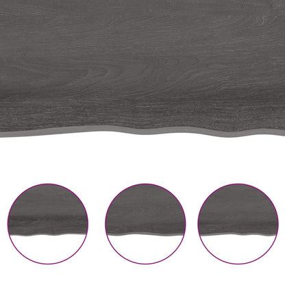Light Brown-Treated Solid Wood Bathroom Countertop