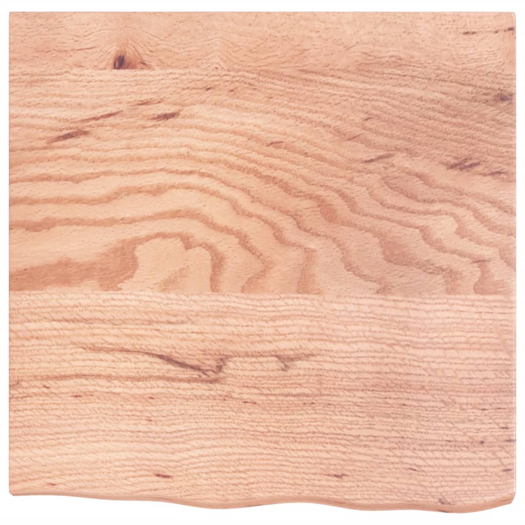 Oak Elegance: Light Brown Treated Solid Wood Table Top