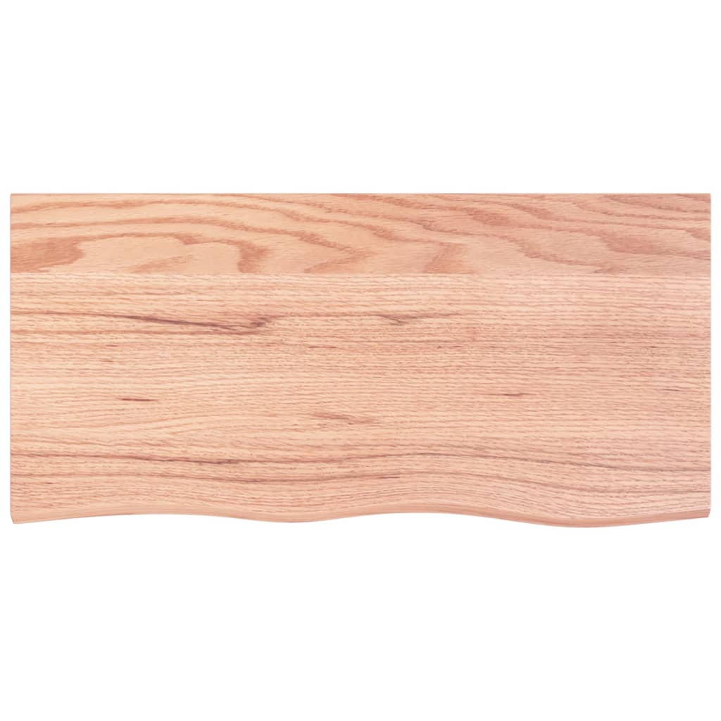 Rustic Radiance: Oak-Inspired Light Brown Treated Solid Wood Table Top
