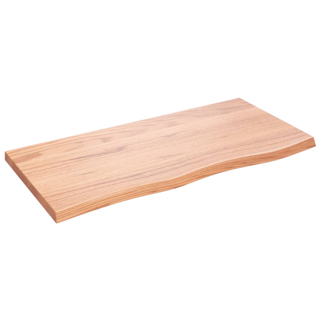Natural Radiance Oak-Inspired Light Brown Treated Solid Wood Table Top