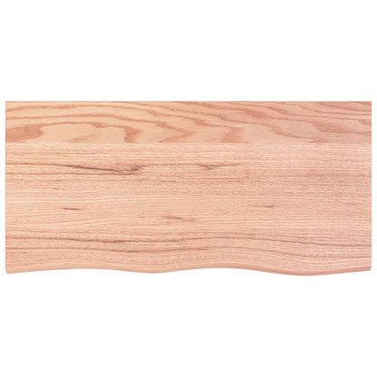 Natural Radiance Oak-Inspired Light Brown Treated Solid Wood Table Top