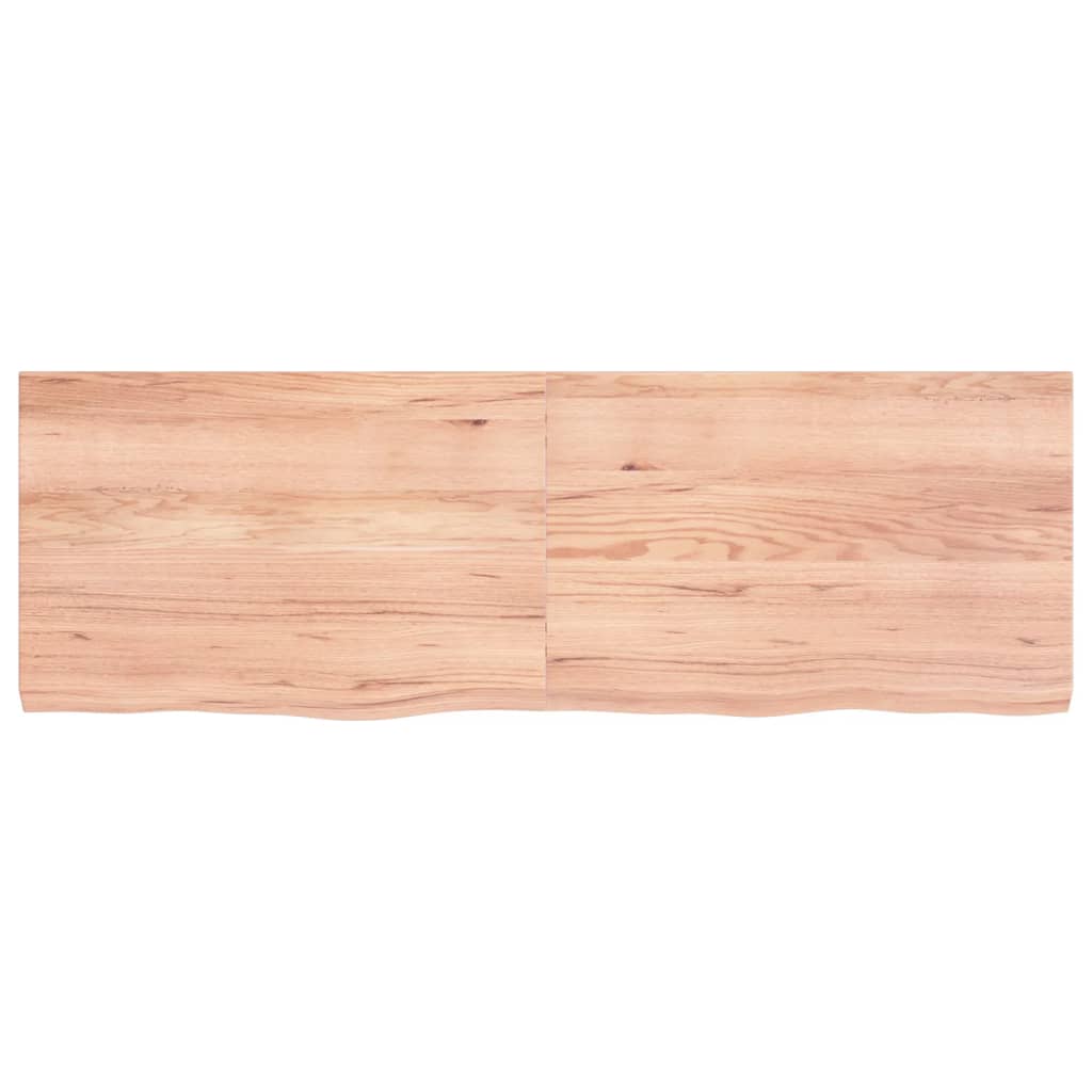 Nature's Palette: Oak-Infused Light Brown Treated Solid Wood Table Top