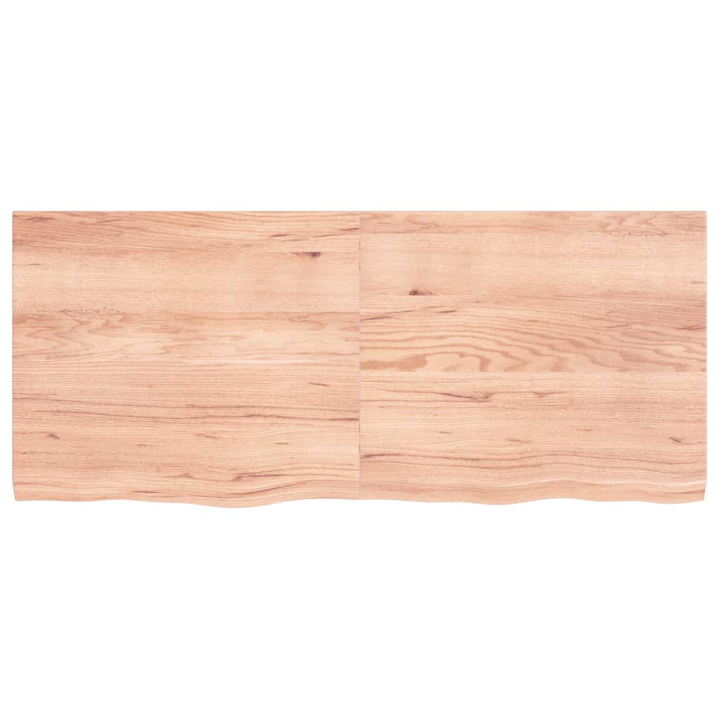 Elegance: Light Brown Treated Solid Wood Table Top