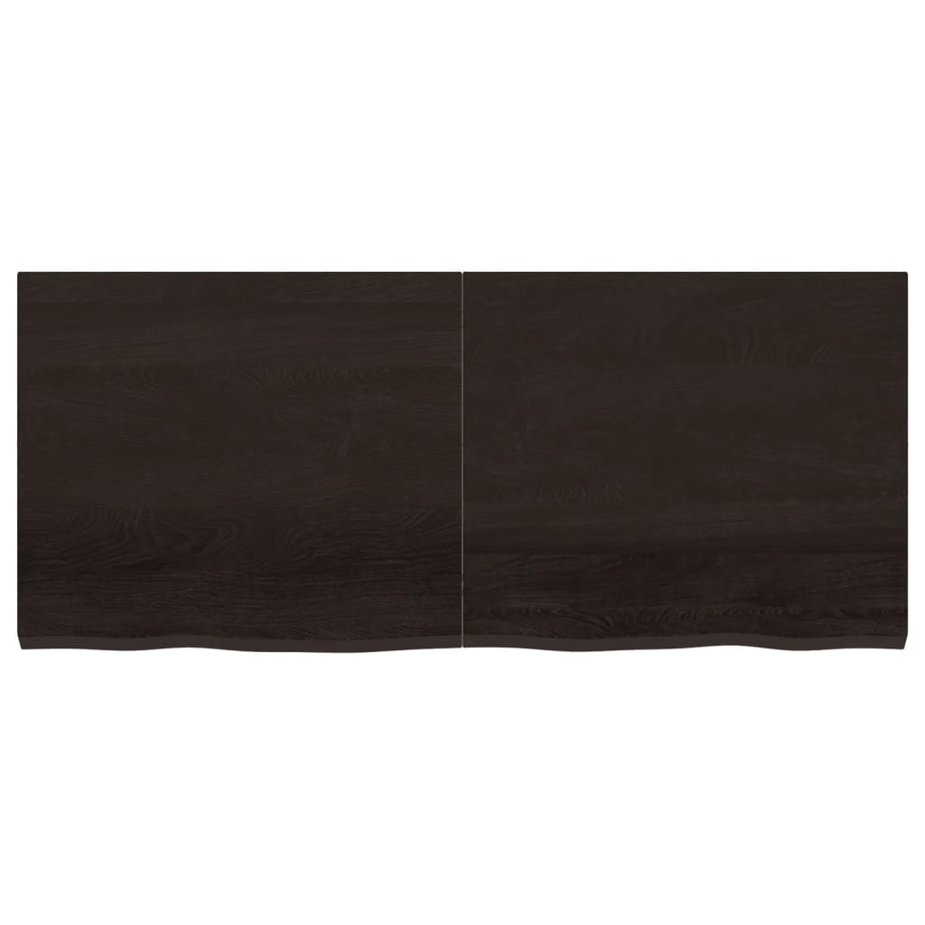 Sophisticated Oak Fusion: Dark Grey Treated Solid Wood Table Top