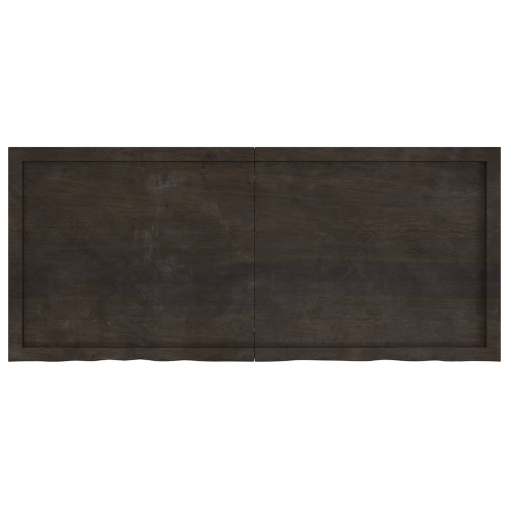 Sophisticated Oak Fusion: Dark Grey Treated Solid Wood Table Top