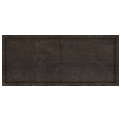 Sophisticated Oak Fusion: Dark Grey Treated Solid Wood Table Top
