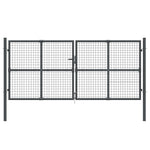 Whispering Shadows: Anthracite Mesh Garden Gate in Galvanised Steel