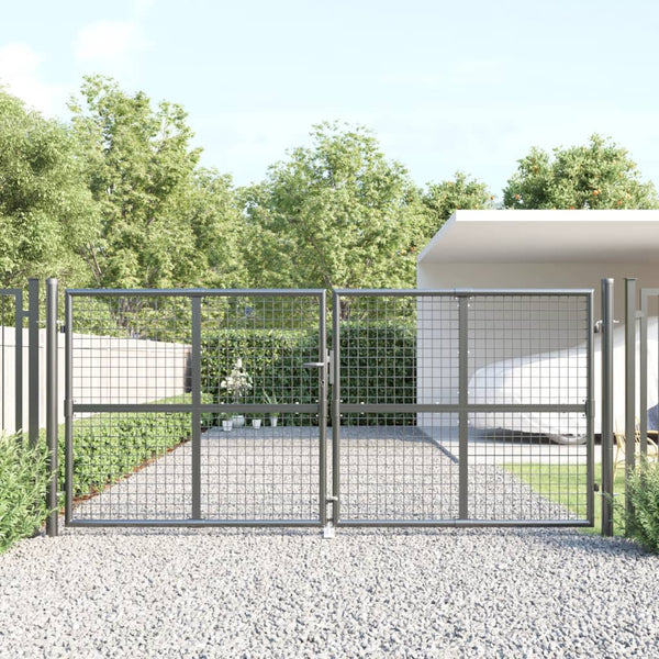  Whispering Shadows: Anthracite Mesh Garden Gate in Galvanised Steel