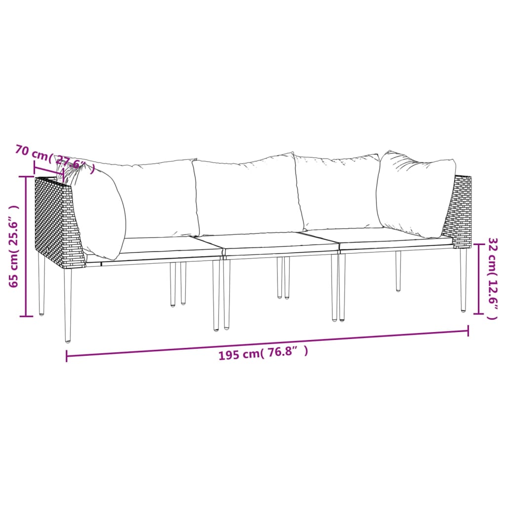 Comfortable 3 Piece Garden Lounge Set Garden Gathering Essentials 