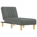 Stylish Chaise Longue Dark Grey Fabric