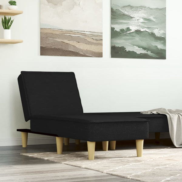  Chaise Longue Black Fabric