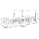 Decorative 3 Piece Garden Lounge Set Home Decor Accent Outdoor Living