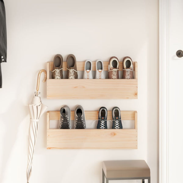  Wall Mounted Pine Shoe Rack Set 2pc | HomeAndLiving