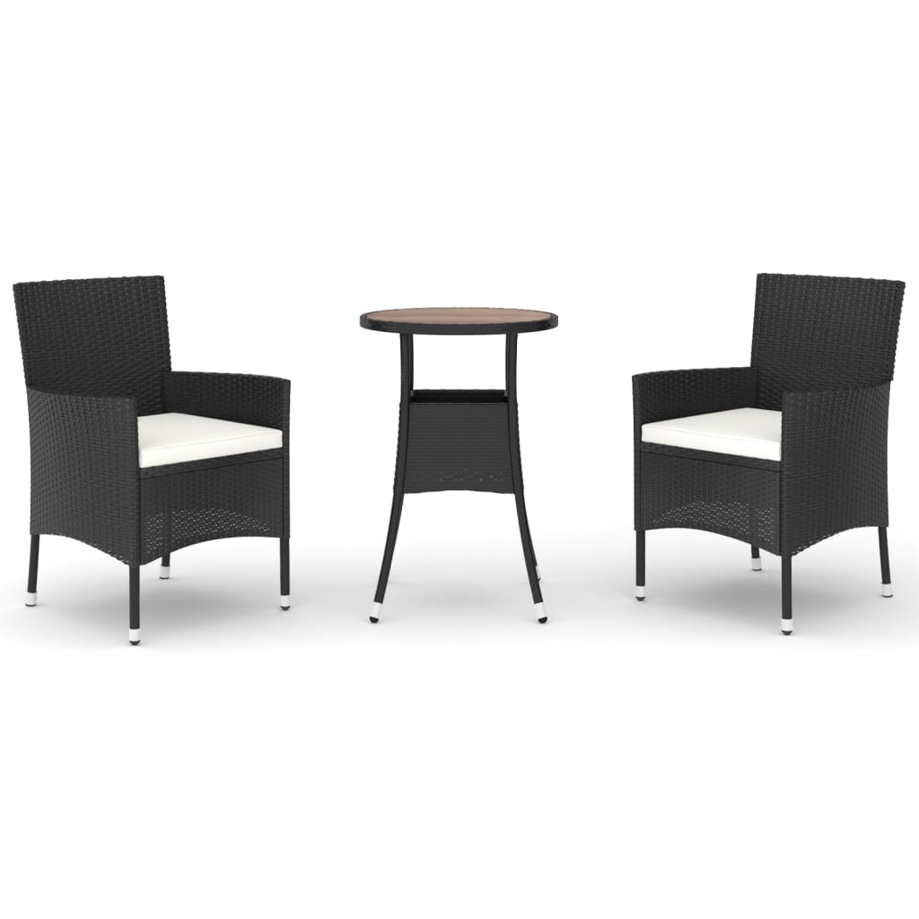 Contemporary 3 Piece Garden Bistro Set Lounge Area Patio Relax 