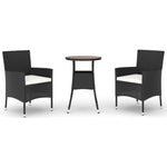 Contemporary 3 Piece Garden Bistro Set Lounge Area Patio Relax