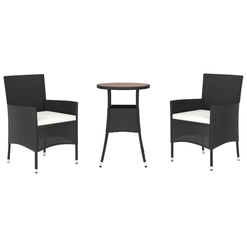 Contemporary 3 Piece Garden Bistro Set Lounge Area Patio Relax 