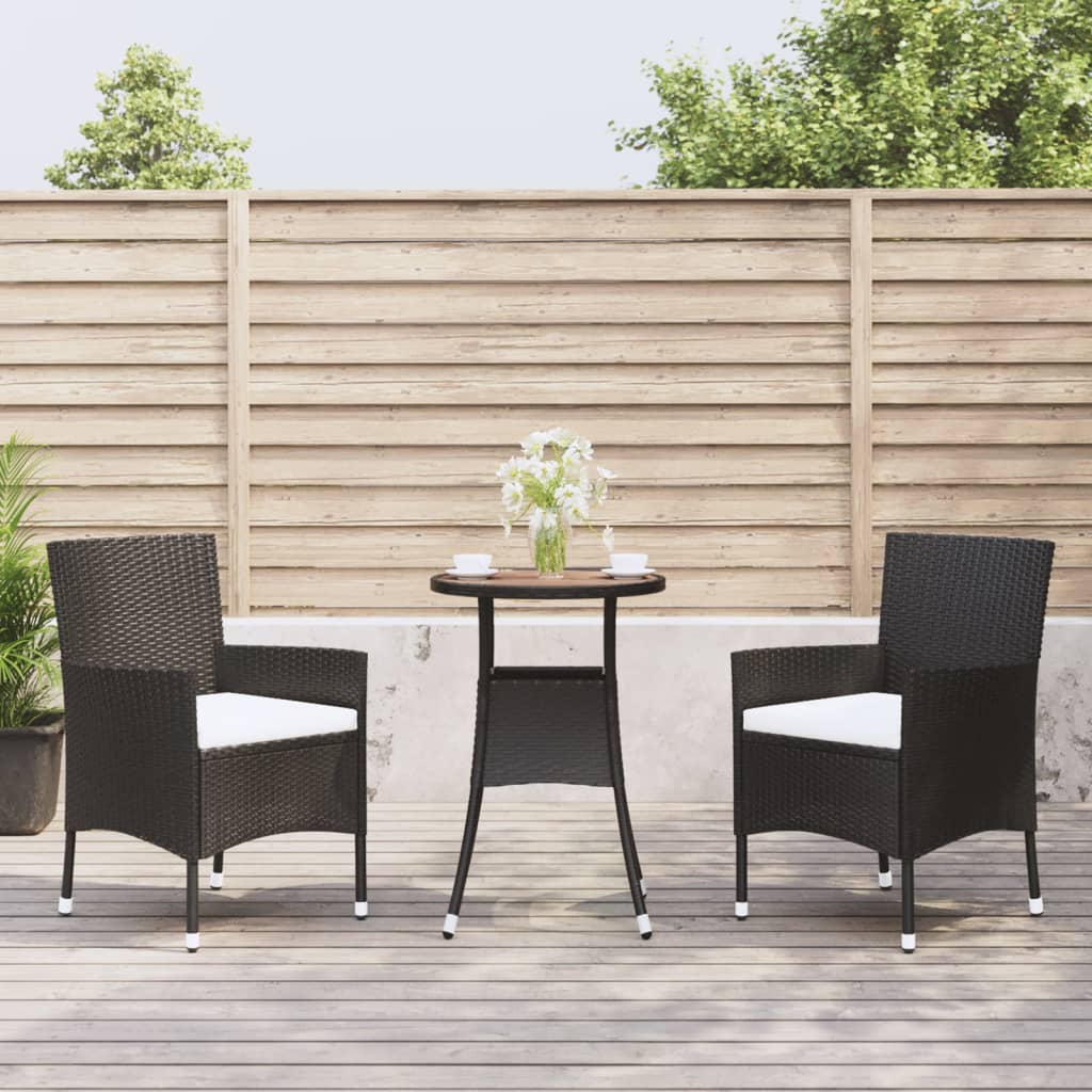 Contemporary 3 Piece Garden Bistro Set Lounge Area Patio Relax 