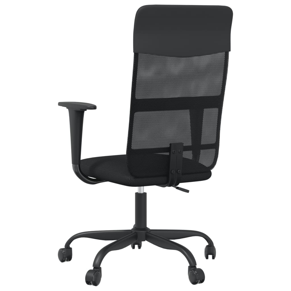 Office Chair Height Adjustable Black Faux Leather