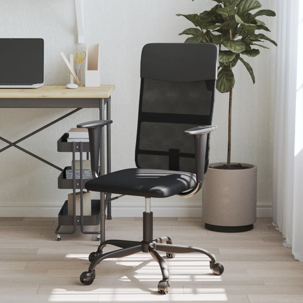 Office Chair Height Adjustable Black Faux Leather