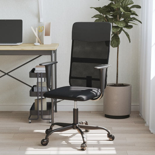 Office Chair Height Adjustable Black Faux Leather