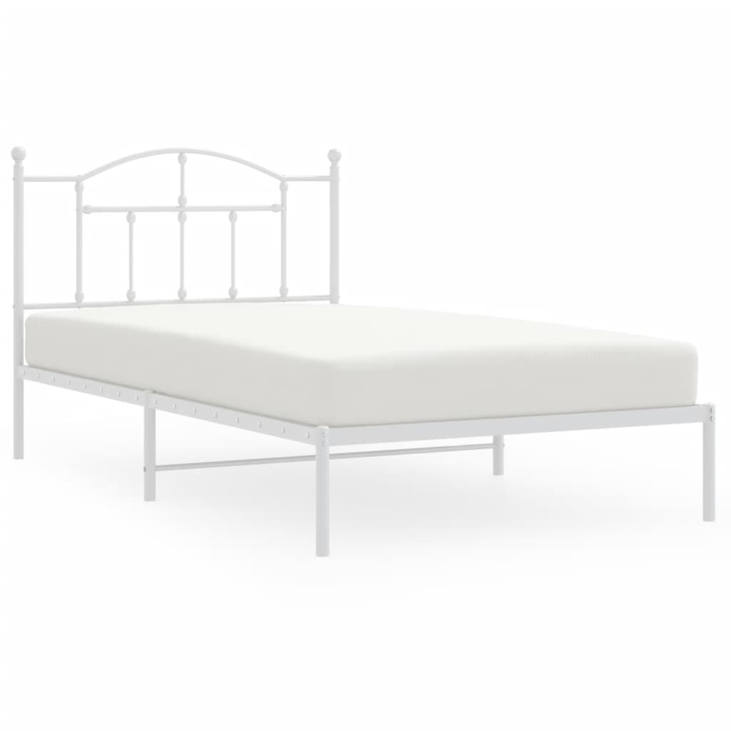 Metal Bed Frame with Headboard and Footboard Black King Single