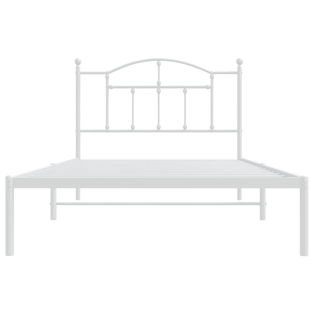 Metal Bed Frame with Headboard and Footboard Black King Single