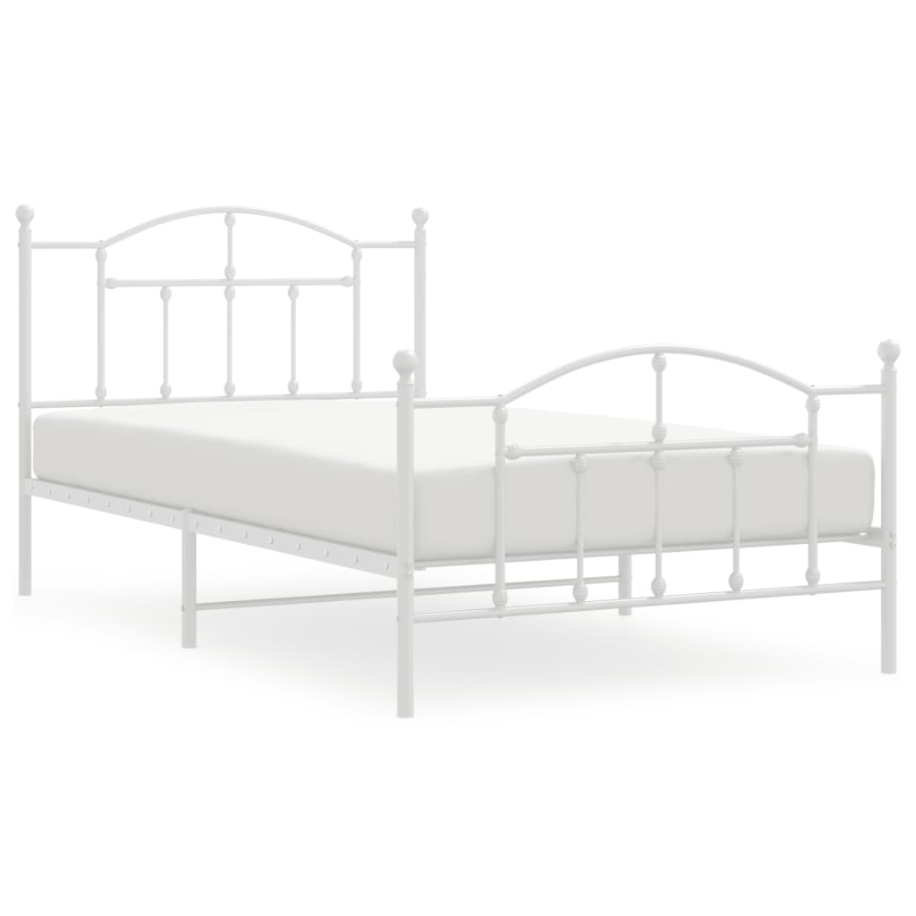 Metal Bed Frame with Headboard and Footboard Black King Single