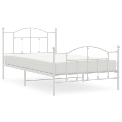 Metal Bed Frame with Headboard and Footboard Black King Single