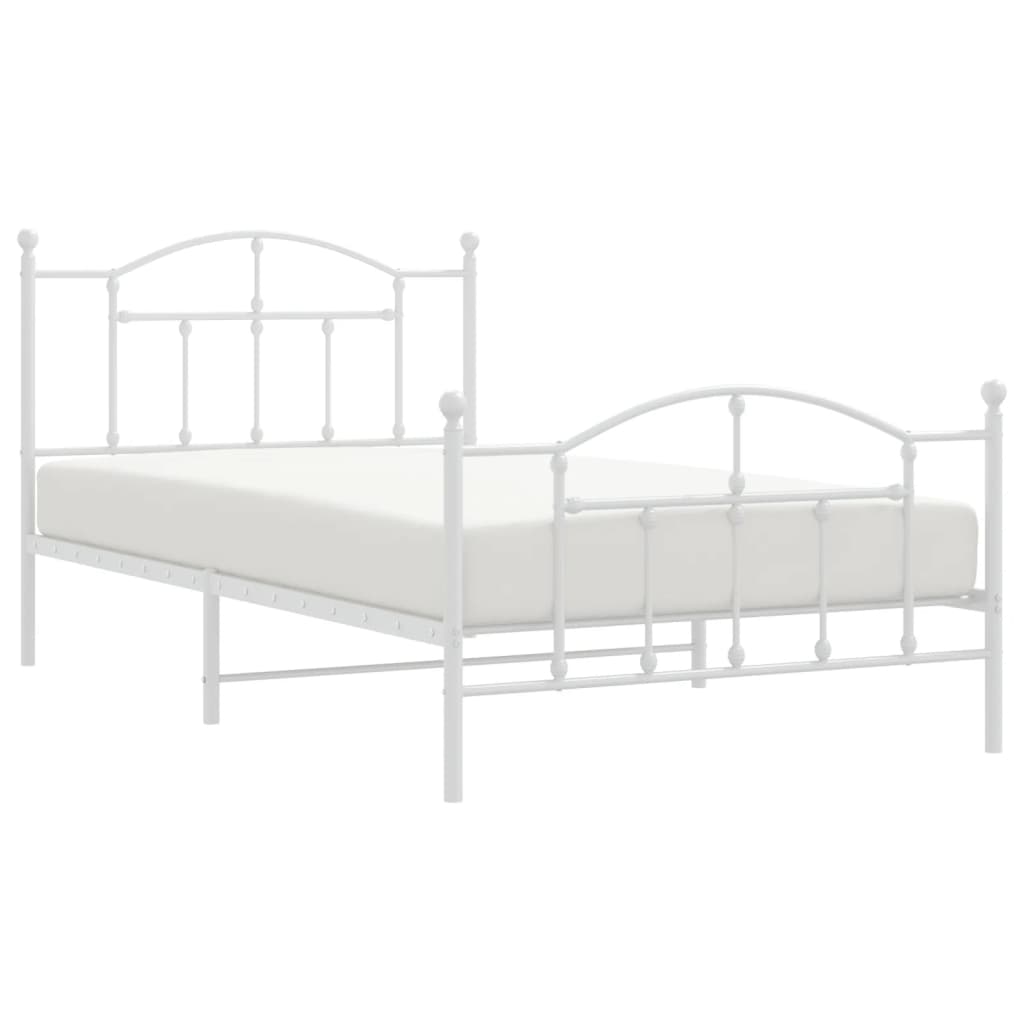 Metal Bed Frame with Headboard and Footboard Black King Single