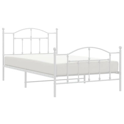 Metal Bed Frame with Headboard and Footboard Black King Single