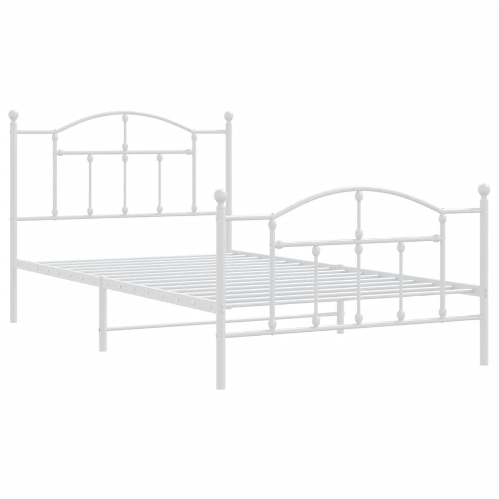 Metal Bed Frame with Headboard and Footboard Black King Single