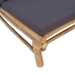 Elegant Bamboo Bliss: Dark Grey Cushioned Garden Bench