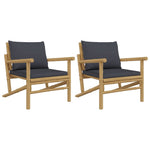 Bamboo Bliss: Duo Garden Chairs with Dark Grey Comfort