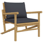 Bamboo Bliss: Duo Garden Chairs with Dark Grey Comfort