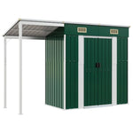 Garden Shed with Extended Roof Light Brown Steel
