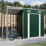 Garden Shed with Extended Roof Light Brown Steel