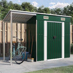 Garden Shed with Extended Roof Light Brown Steel