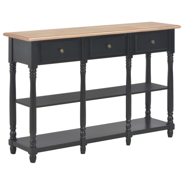  Console Table 3 Drawer 2 Shelf Engineered Wood Hallway Storage Unit Black