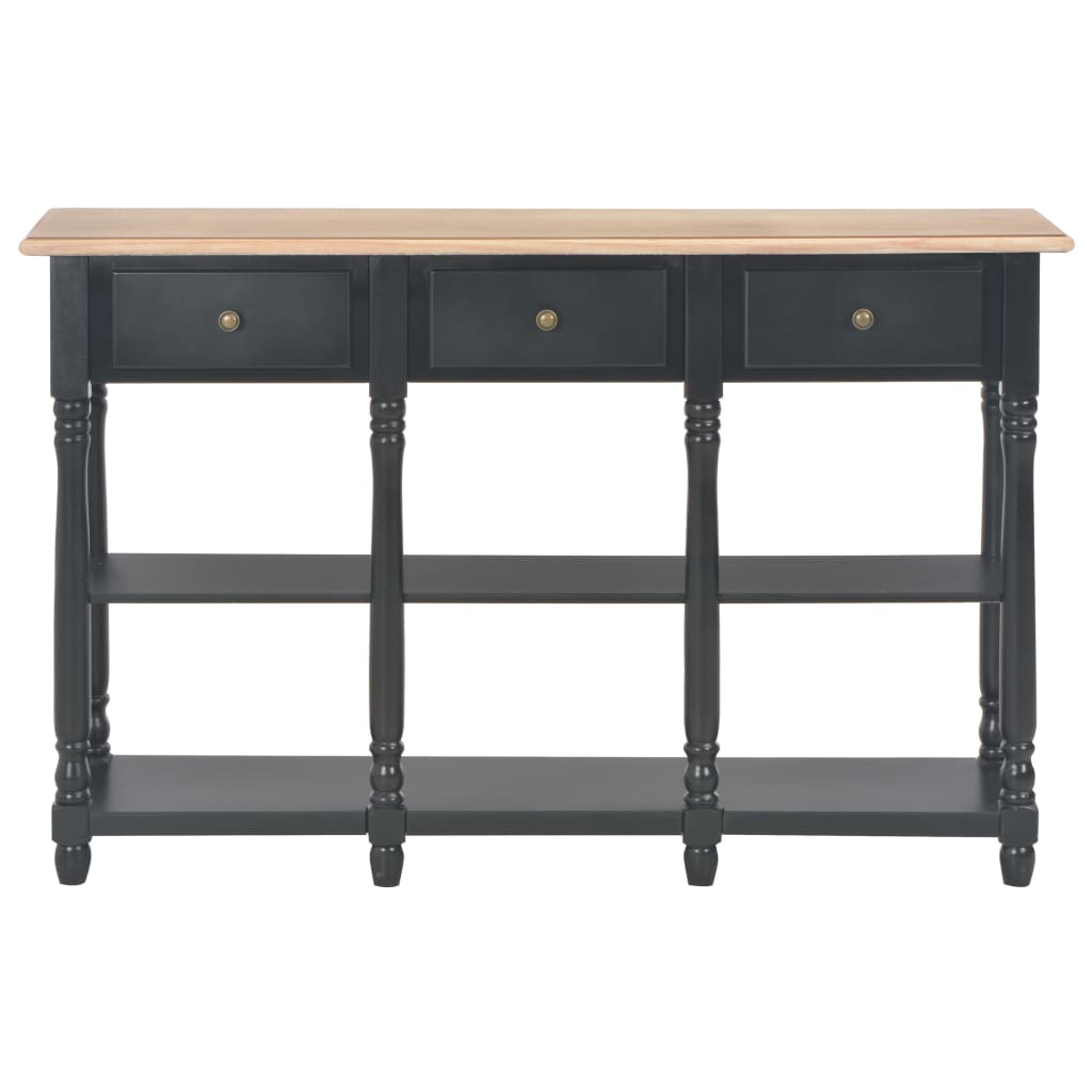 Console Table 3 Drawer 2 Shelf Engineered Wood Hallway Storage Unit Black